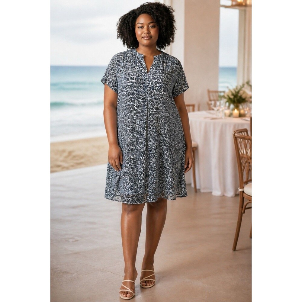 Vince NEW! luxury 100% SILK shirt v-neck lightweight summer dress oversized sz M